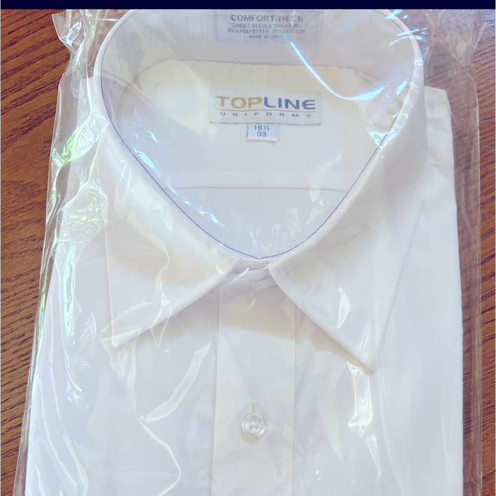 Topline white long sleeve Dress Shirys 161/2 x 33